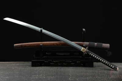 Hebi ヘビ Katana, Damascus Steel with Hamon – view 3