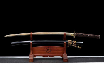 Nobunaga 信長 Katana – Gold Blade, Ebony Saya – view 1