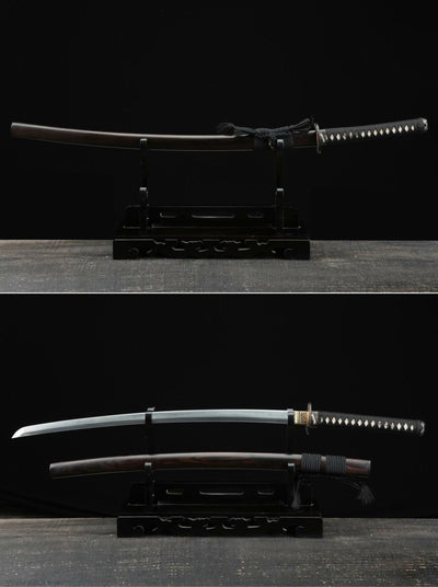 Tonbo Katana トンボ – Damascus Steel, Ebony Saya – view 4