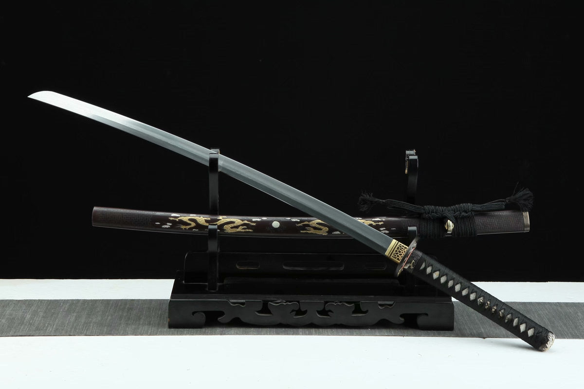 Katana Igen 威厳 – Hand-forged Damascus, Copper and Brass Saya – view 5