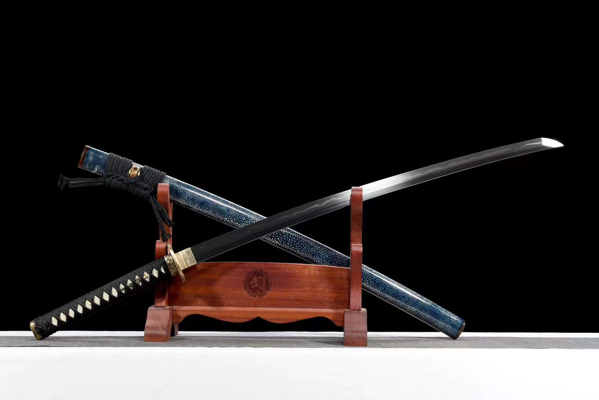 Ray 鱝 Katana – T10 Steel, Blue Stingray-Pattern Saya – view 3