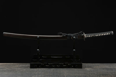Tonbo Katana トンボ – Damascus Steel, Ebony Saya – view 2