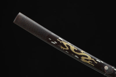 Katana Igen 威厳 – Hand-forged Damascus, Copper and Brass Saya – view 6