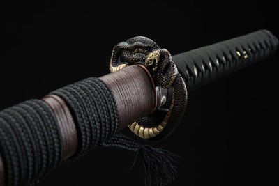 Hebi ヘビ Katana, Damascus Steel with Hamon – view 10
