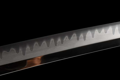 Katana Tori 鳥 – T10 Steel, Black Saya, Floral Copper Tsuba – view 4