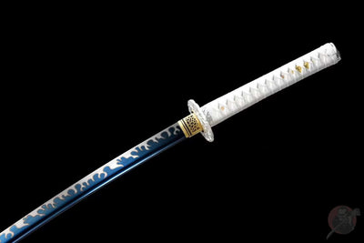 Koori Katana 氷 – Blue Manganese Steel Blade, Ebony Saya – view 7