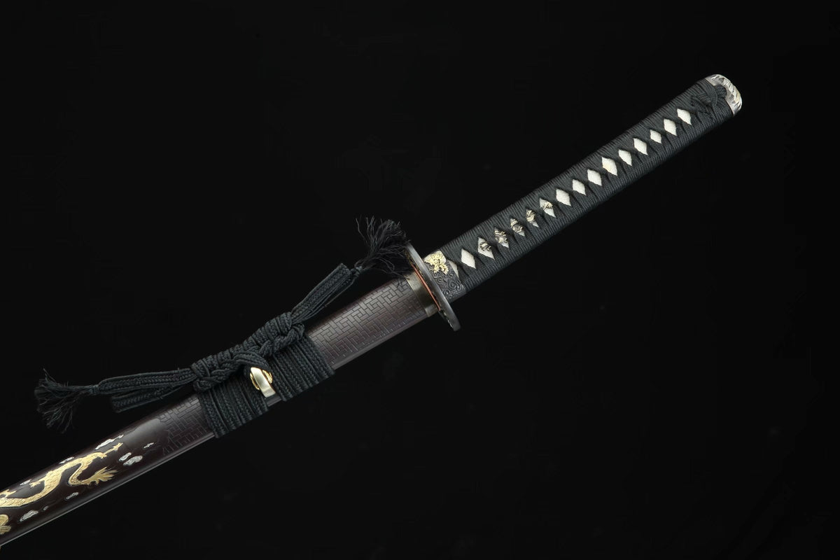 Katana Igen 威厳 – Hand-forged Damascus, Copper and Brass Saya – view 7