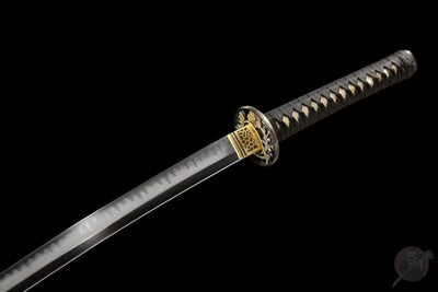 Katana Tori 鳥 – T10 Steel, Black Saya, Floral Copper Tsuba – view 5