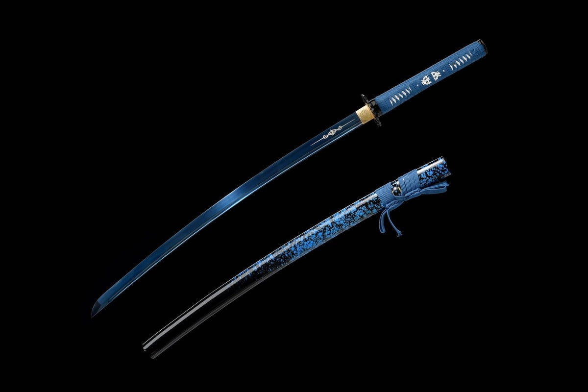Chie 知恵 Katana – Blue Blade, Manganese Steel, Blue Saya – view 2