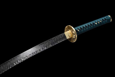 Tame 亀 Katana — Hand-Hammered T10 Blade, Green Saya – view 6