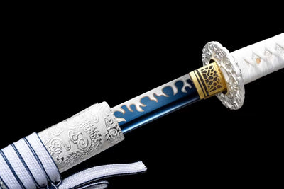 Koori Katana 氷 – Blue Manganese Steel Blade, Ebony Saya – view 9