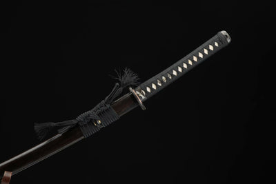 Tonbo Katana トンボ – Damascus Steel, Ebony Saya – view 11