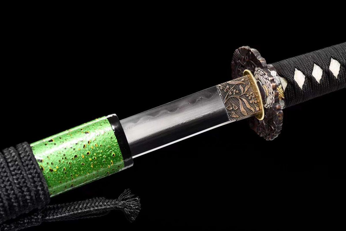 Kusa 草 Katana – Damascus Steel, Mirror Polish – view 7