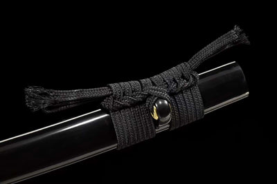Katana Tori 鳥 – T10 Steel, Black Saya, Floral Copper Tsuba – view 7