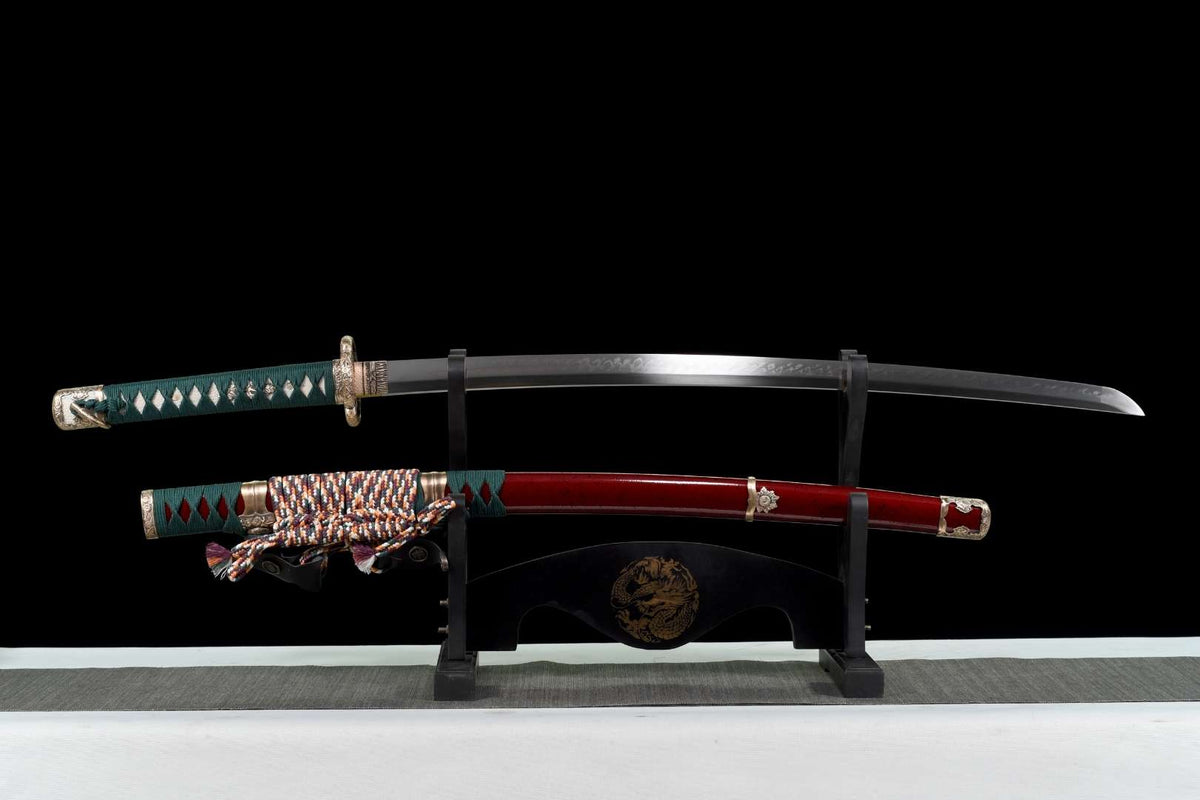 Genki Katana 元気 – T10 Steel, Premium Copper, Tachi Mounting – view 1