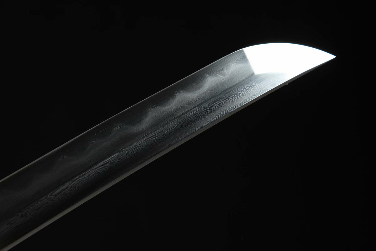 Hebi ヘビ Katana, Damascus Steel with Hamon – view 9