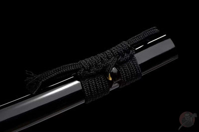 Koi 濃い Katana – Manganese Steel, Ebony Saya, Iron Tsuba – view 11