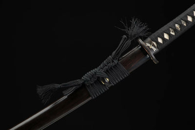 Tonbo Katana トンボ – Damascus Steel, Ebony Saya – view 10