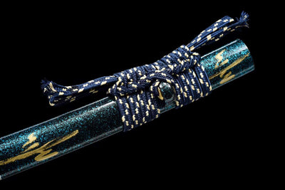 Arashi 嵐 Katana – Red Damascus Steel with Bo-hi – view 8