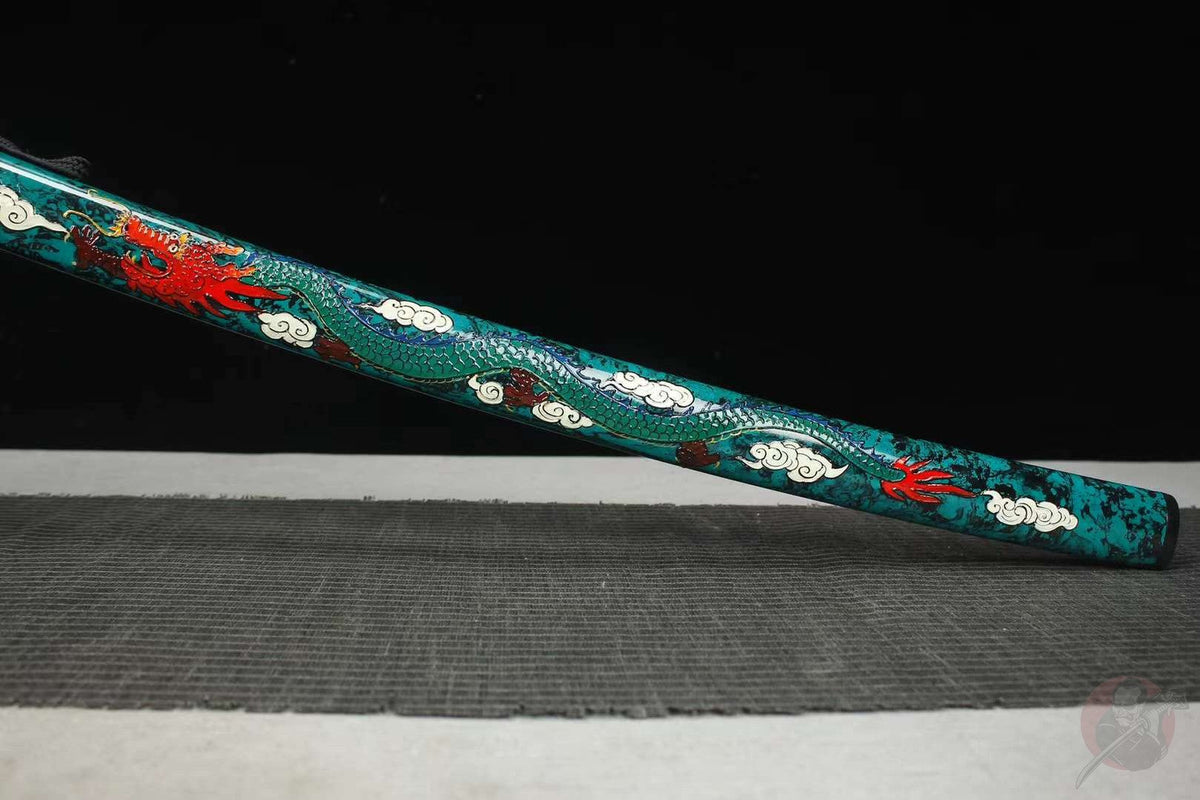 Ryuza 竜座 Katana – T10 Steel, Sanbon Sugi, Dragon Saya – view 5