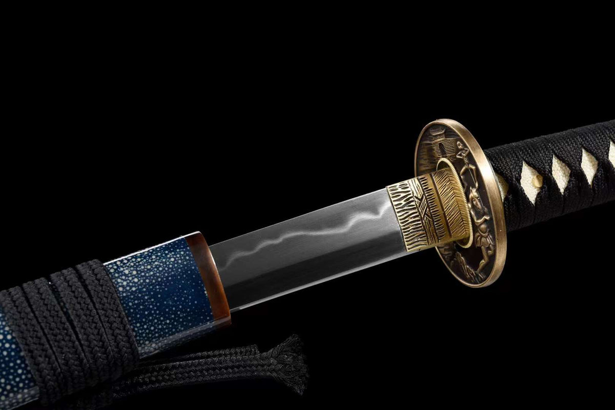 Ray 鱝 Katana – T10 Steel, Blue Stingray-Pattern Saya – view 8