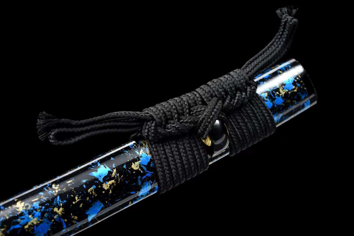 Rei Katana 霊 – Blue Manganese Steel Blade, Ebony Saya – view 8