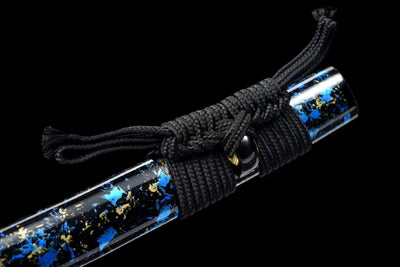 Rei Katana 霊 – Blue Manganese Steel Blade, Ebony Saya – view 8