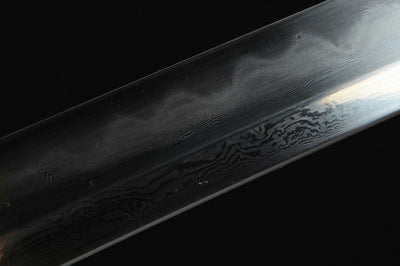 Hebi ヘビ Katana, Damascus Steel with Hamon – view 8