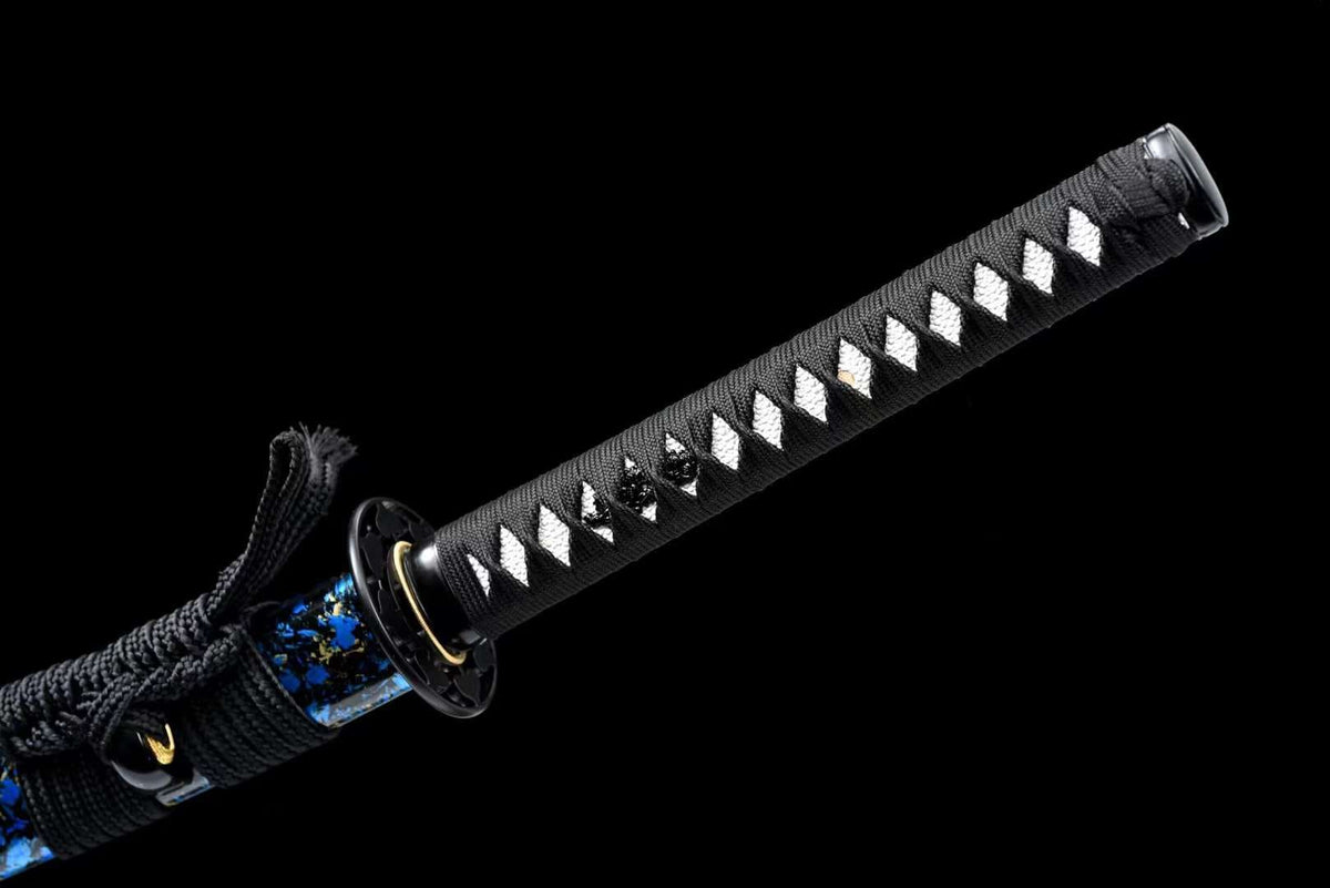 Rei Katana 霊 – Blue Manganese Steel Blade, Ebony Saya – view 9
