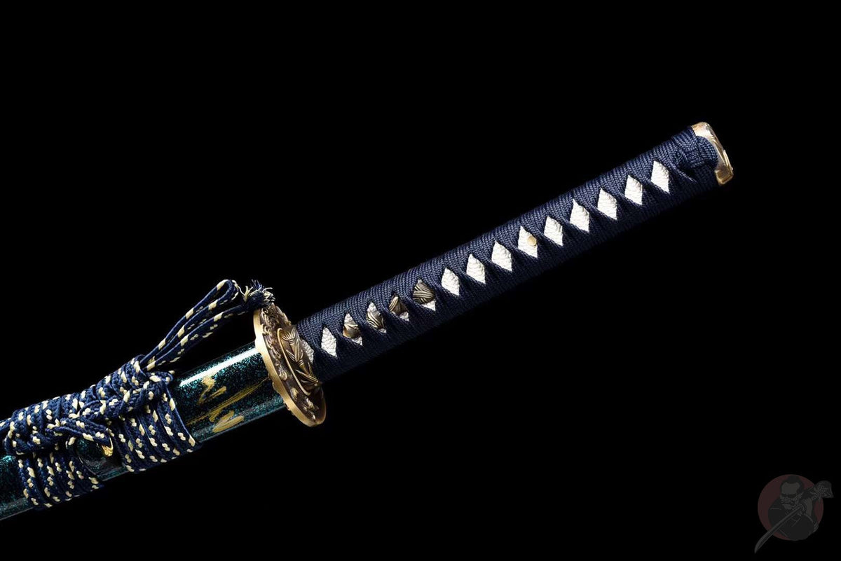 Arashi 嵐 Katana – Red Damascus Steel with Bo-hi – view 9