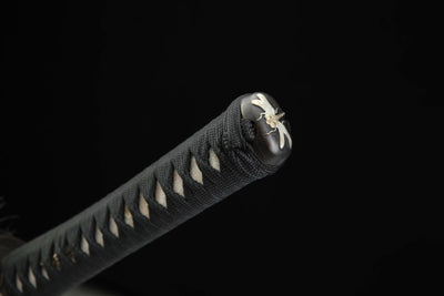 Tonbo Katana トンボ – Damascus Steel, Ebony Saya – view 13