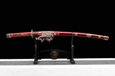 Hideyoshi 秀吉 Katana – Damascus Steel, Toyotomi Saya – view 1