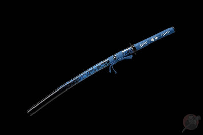 Chie 知恵 Katana – Blue Blade, Manganese Steel, Blue Saya – view 3