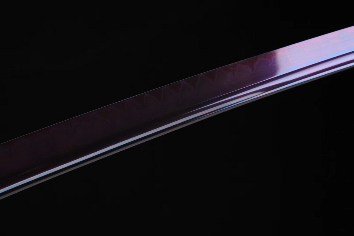 Suhama Giri 家紋 Katana – 1095 Steel, Purple Blade – view 4