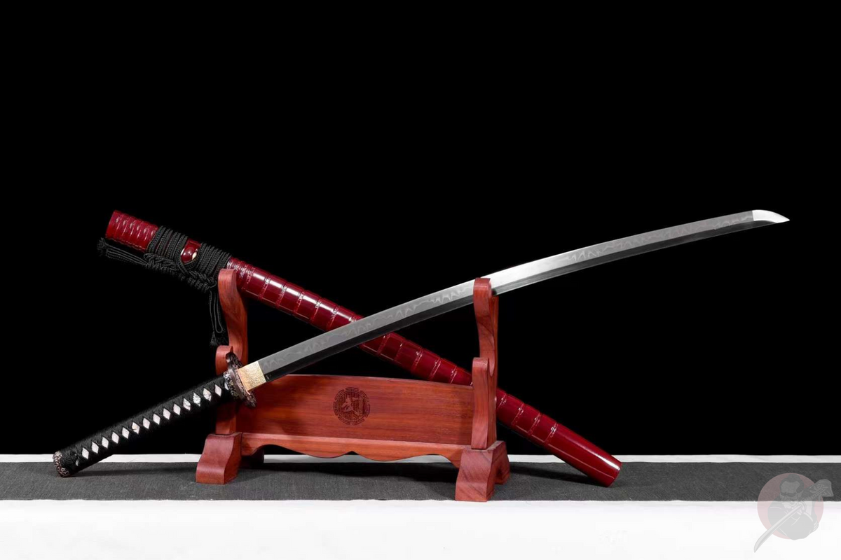 Ikoi 勢い Katana — T10 Steel, Flame Hamon, Ebony Saya – view 2