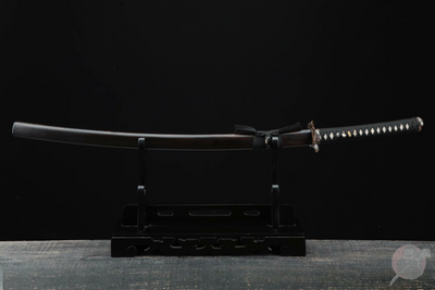 Numachi 沼地 Katana — Damascus Steel, Ebony Saya – view 2