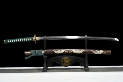 Tora 虎 Katana — T10 Steel, Flame Hamon, Tiger Tsuba – view 1