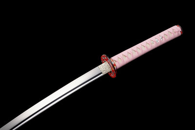 Katana Hanami 花見 – T10 Steel, Snow-white Sakura Saya – view 12