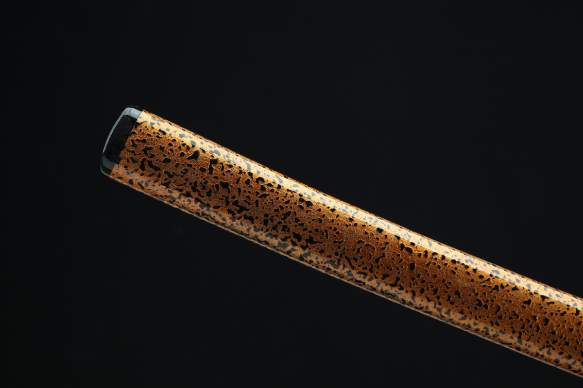Kikumon Katana 菊紋 – 1095 Steel, Claw Hamon, Gilded Copper – view 12