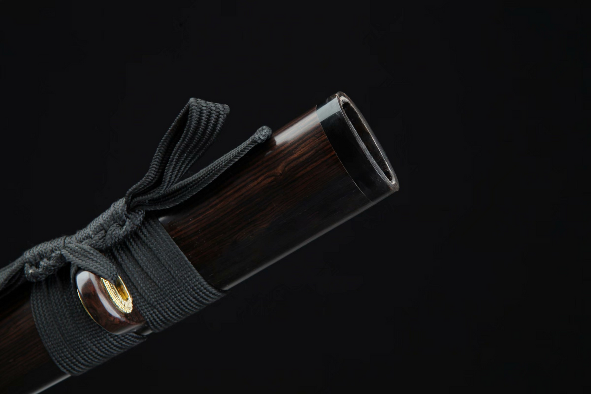 Numachi 沼地 Katana — Damascus Steel, Ebony Saya – view 3