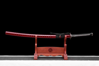 Ikoi 勢い Katana — T10 Steel, Flame Hamon, Ebony Saya – view 3