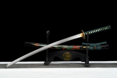 Ozayaka 鮮やか Katana – Damascus Steel, Dragon Saya – view 3