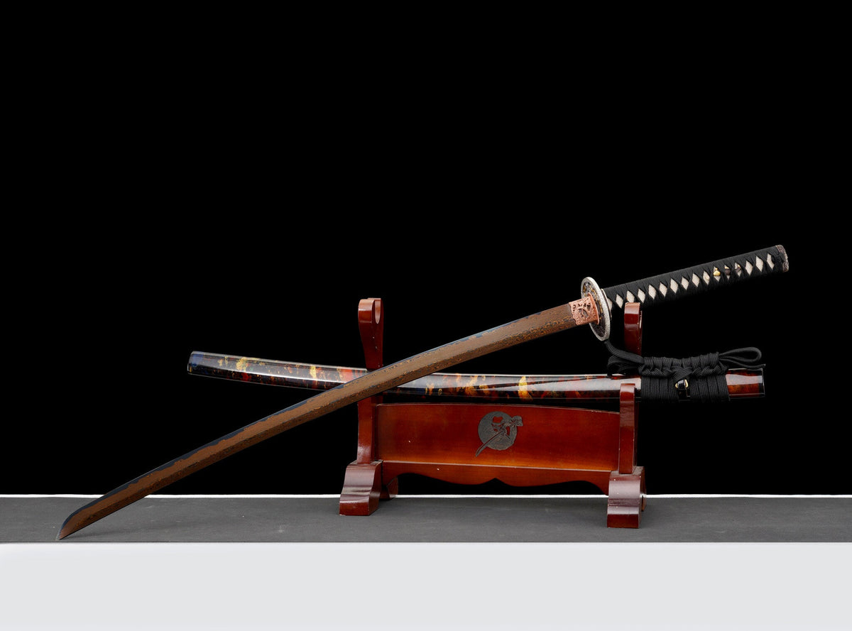 Guren 紅蓮 Katana – San-Mai "Red Roast" Blade – view 3