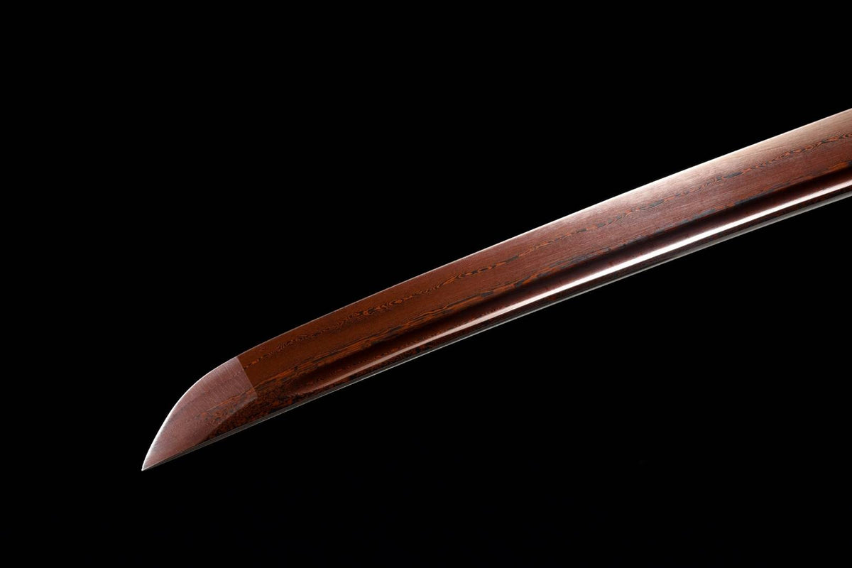 Eien Katana 永遠 – Red Damascus Steel with Bo-hi, Copper Tsuba – view 5