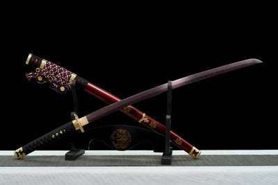 Owari Katana 尾張国 – Purple Damascus Steel, Copper Tsuba – view 5