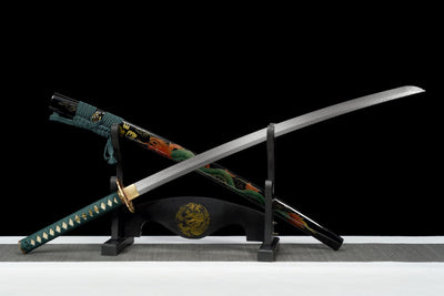 Ozayaka 鮮やか Katana – Damascus Steel, Dragon Saya – view 4