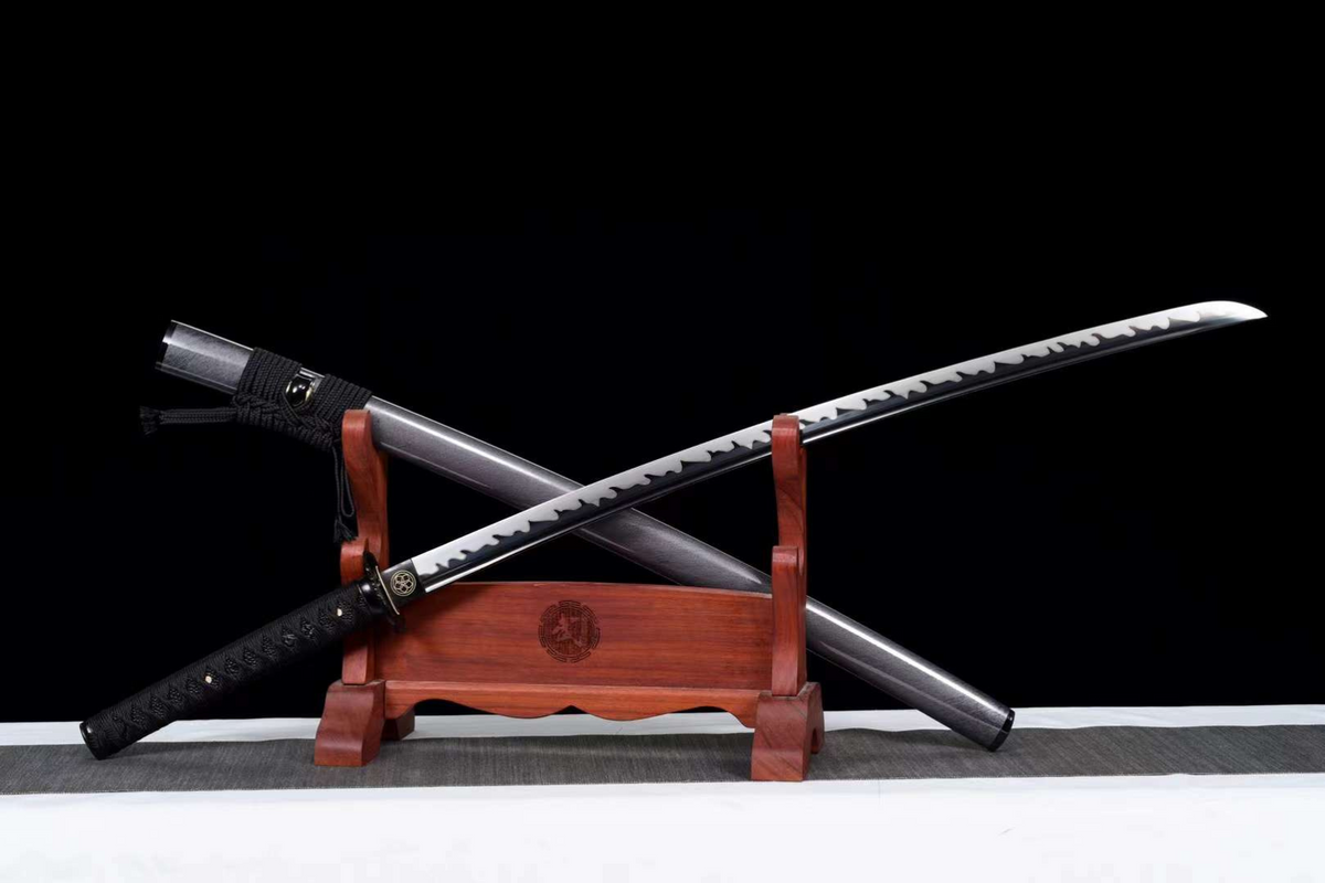 Katana Kage 影 – Blackened Manganese Steel Blade – view 1