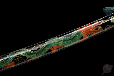 Ozayaka 鮮やか Katana – Damascus Steel, Dragon Saya – view 5