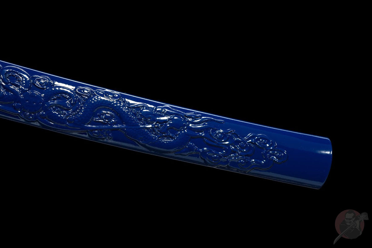 Katana Umi 海 – T10 Steel, Blue Dragon Saya – view 5