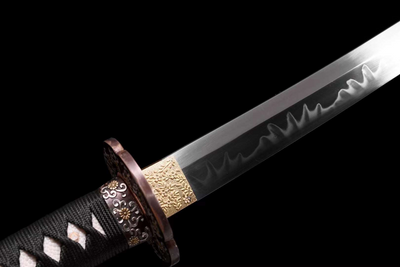 Ikoi 勢い Katana — T10 Steel, Flame Hamon, Ebony Saya – view 7